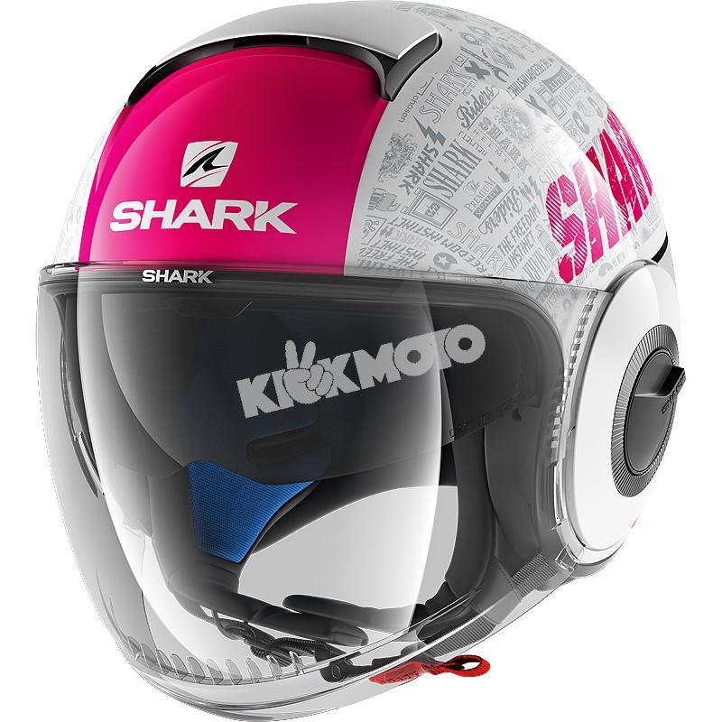 Casque moto Jet Shark Nano Tribute RM femme Integral - kickmoto